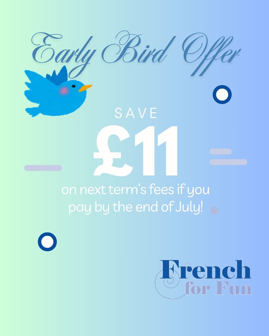 Early Bird Offer!