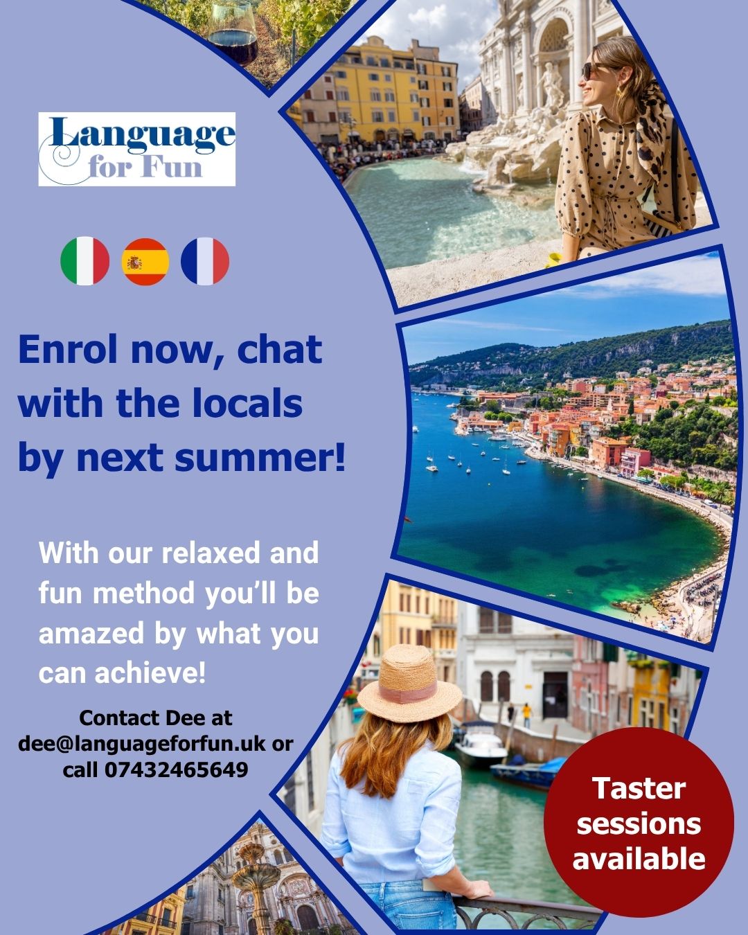 Now Enrolling for September- French, Italian and Spanish Courses in Malvern and Ledbury