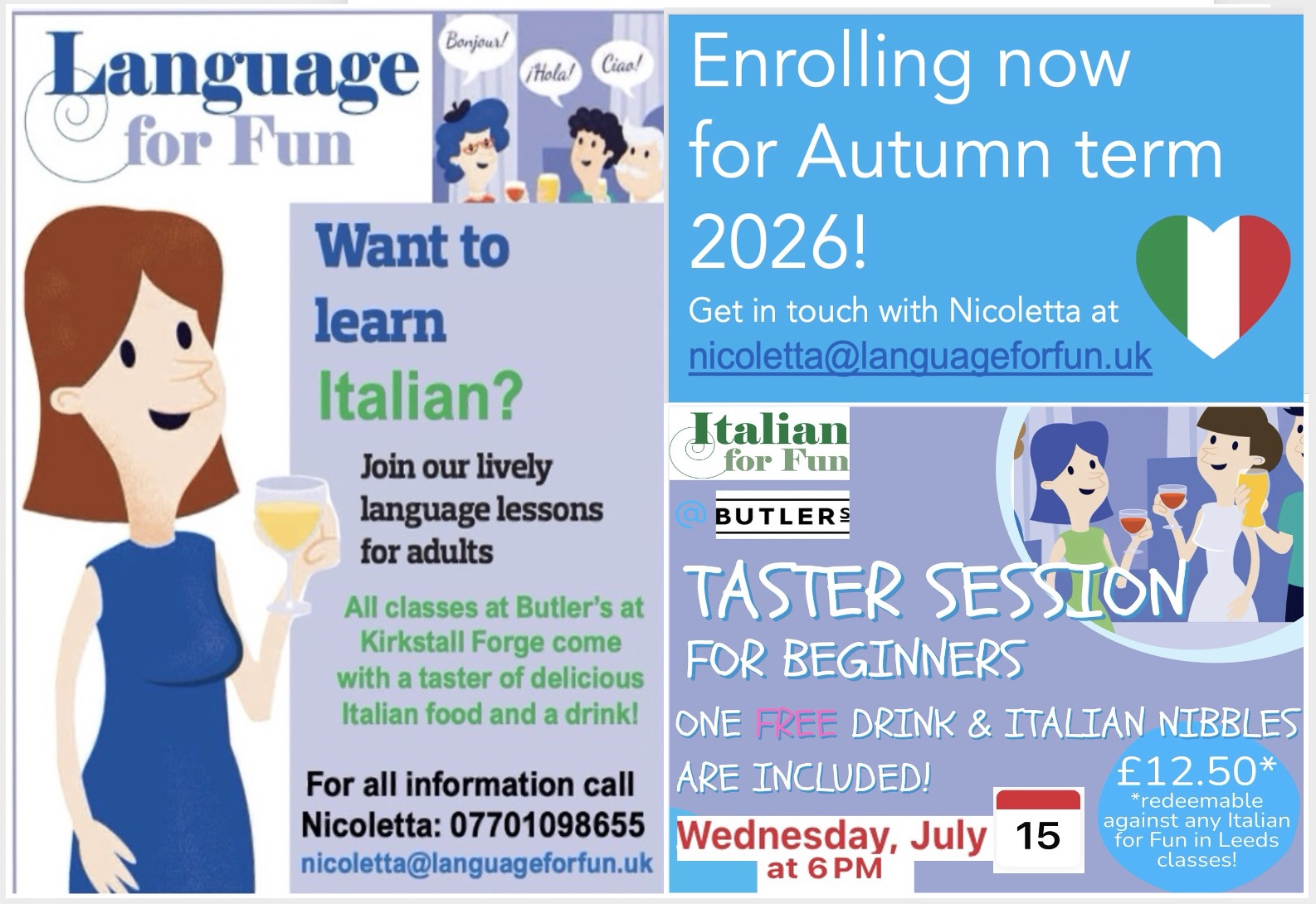 Come to our Taster Session for beginners on 15th of July at 6.00pm! Enrolling now for Autumn term 2026!
